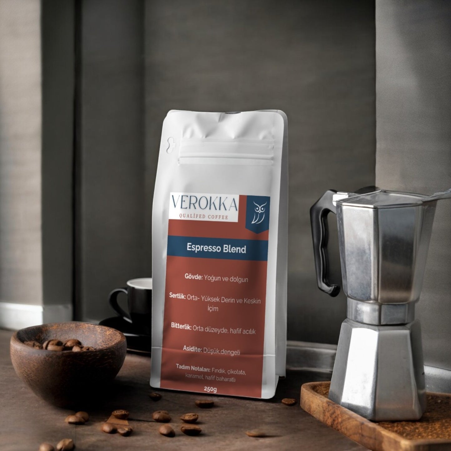 Yoğun ve Dengeli Espresso Kahve – Kremsi, Düşük Asiditeli ve Güçlü